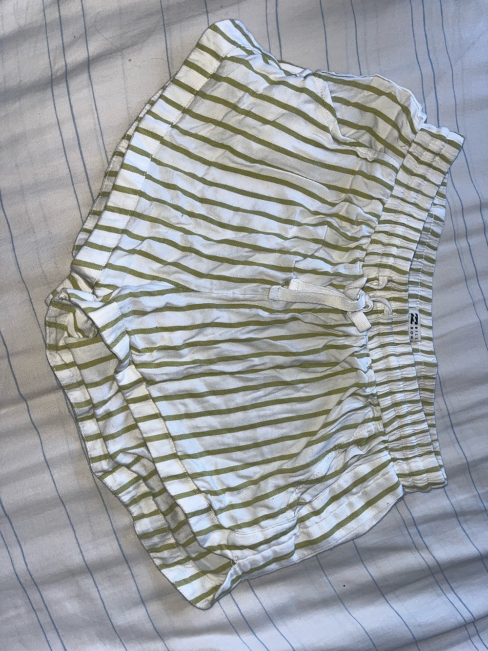 Light Green Stripe Women’s Drawstring Shorts